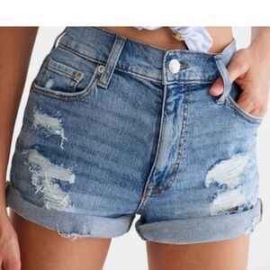 Aeropostle Distressed Denim Mom Shorts Sz 16